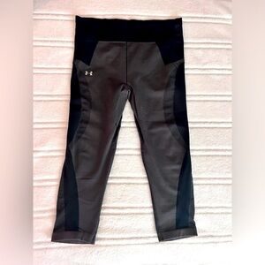 Under Armour Women’s Compression Leggings Black Gray Heatgear Workout Sz…​​​​​